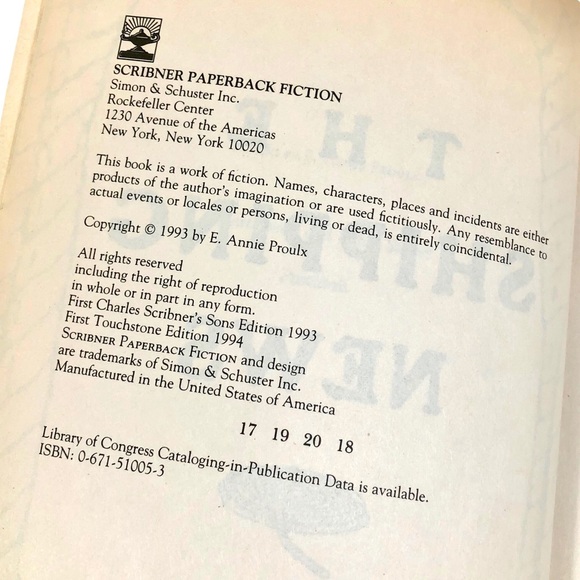 The Shipping News by Annie Proulx (1994, Paperback Book) Pulitzer Prize Winner - Picture 3 of 5